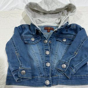"7" infant jean jacket with hood